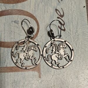 Vintage Silver Tone Dangle Earrings